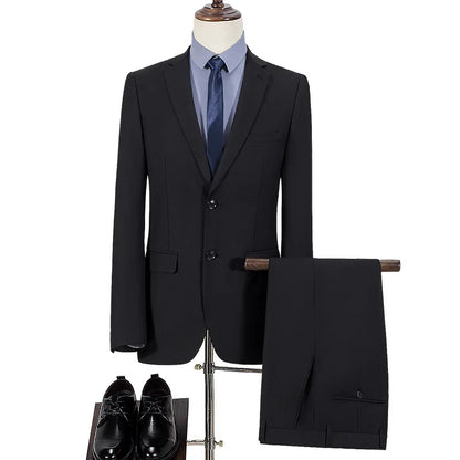 Terno S-8GG (Blazer + Calça) Masculino Moda Casual Ao Ar Livre Cavalheiro Negócios Casamento Slim-fit Formal Estilo Britânico Terno de Casamento