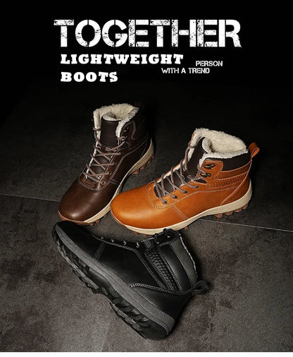Men Boots High Quality Hking Shoes High Top Shoes Tactical Sneakers Snow Wniter Boots Outdoor Mountaineering Camping Thick Sole