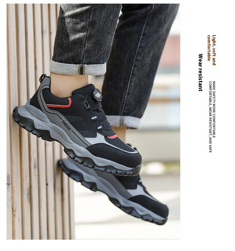 Steel Toe Safety Shoes for Men Lightweight Non Slip Work Sneaker Puncture Proof Work Shoes Unisex Coustruction Safety Work Boots