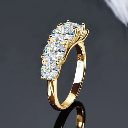 3.6ctw. D Moissanite Wedding Rings for Women 18k Gold Plated 925 Silver Promise Finger Jewelry Certified Lab Diamond Bands