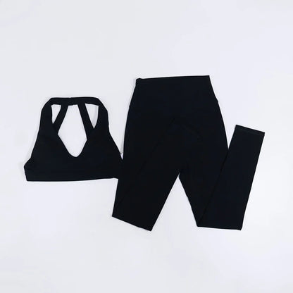 New Summer Women's Ultra Soft Sports Bra And Yoga Pants Set Fashionable Two-Piece Gym Workout Shock-Absorbing Underwear Suit