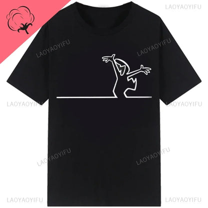La Linea The Line Osvaldo Cavandoli TV Men Women Style Streetwear Tee Fashion Cotton T Shirt Round Neck Casual Summer Camiseta