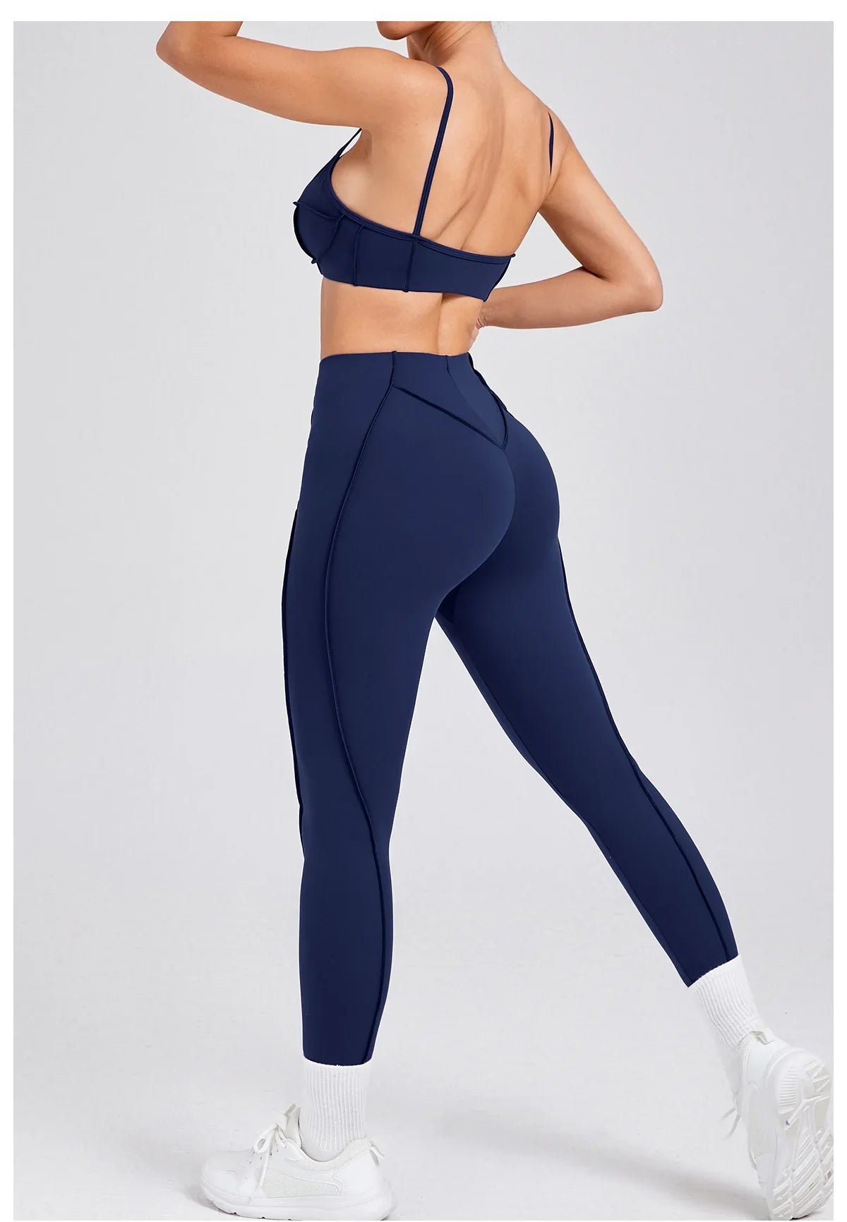 Yoga Sports Fitness Sets High Waist Hip-lifting Trousers Open Back Bra Suit Casual Running Workout Gym Leggings Sexy Sets Women