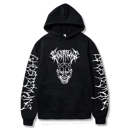 Ghostemane Double Sided Print Hoodie Men's Fashion Hip Hop Metal Rock Hoodies Gothic Oversized Sweatshirt Tracksuit Streetwear