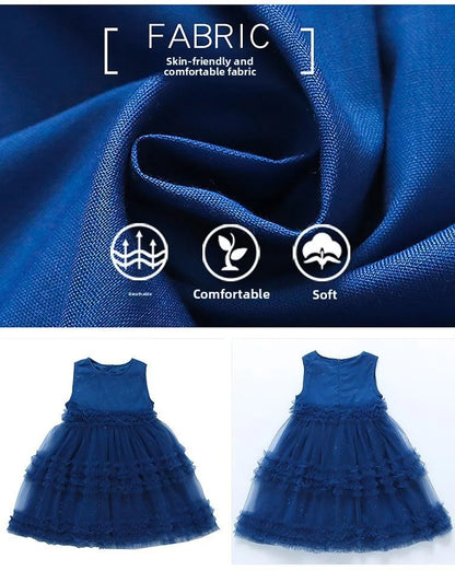 Girl's Dress Summer New Children's Sleeveless Yarn Dress Fluffy Dress Girl's Fashionable Baby Princess Dress