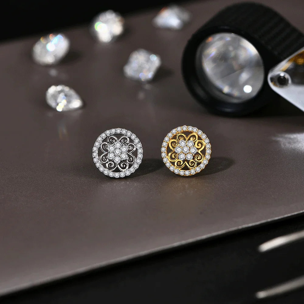 Sparkling Moissanite Earrings for Women D VVS1 Color Pass Diamond Test Solid S925 Sterling Silver Wedding Jewelry Gift