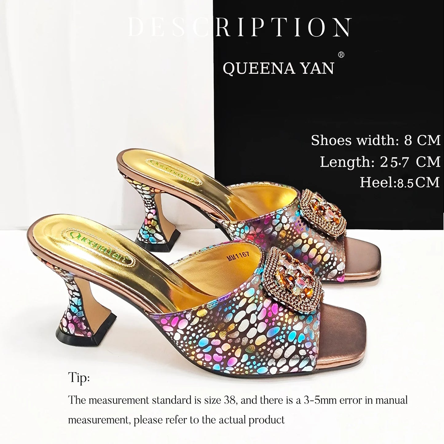 Fashion Newest Arrival Orange Color Square Toe Women Sandals Shoes Matching Bag Set for Ladies Wedding Party Pump