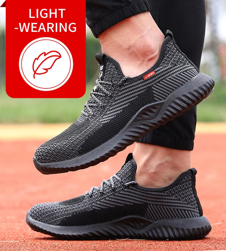 Safety shoes, breathable lightweight work shoes, puncture-resistant and smash-proof protective shoes, steel-toe shoes