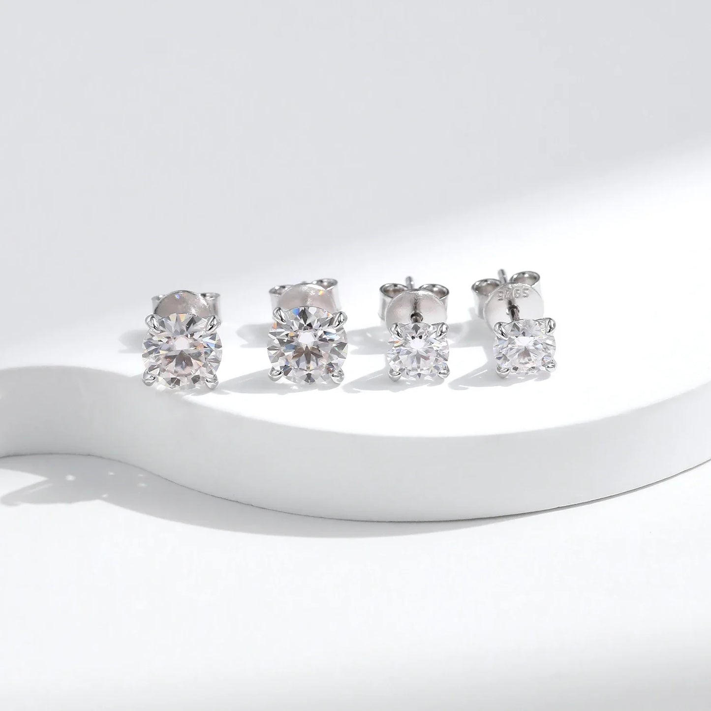 D Color 1CT Moissanite Stud Earrings 925 Sterling Silver Wedding Engagement Lab Created Diamond Jewelry For Women Gift