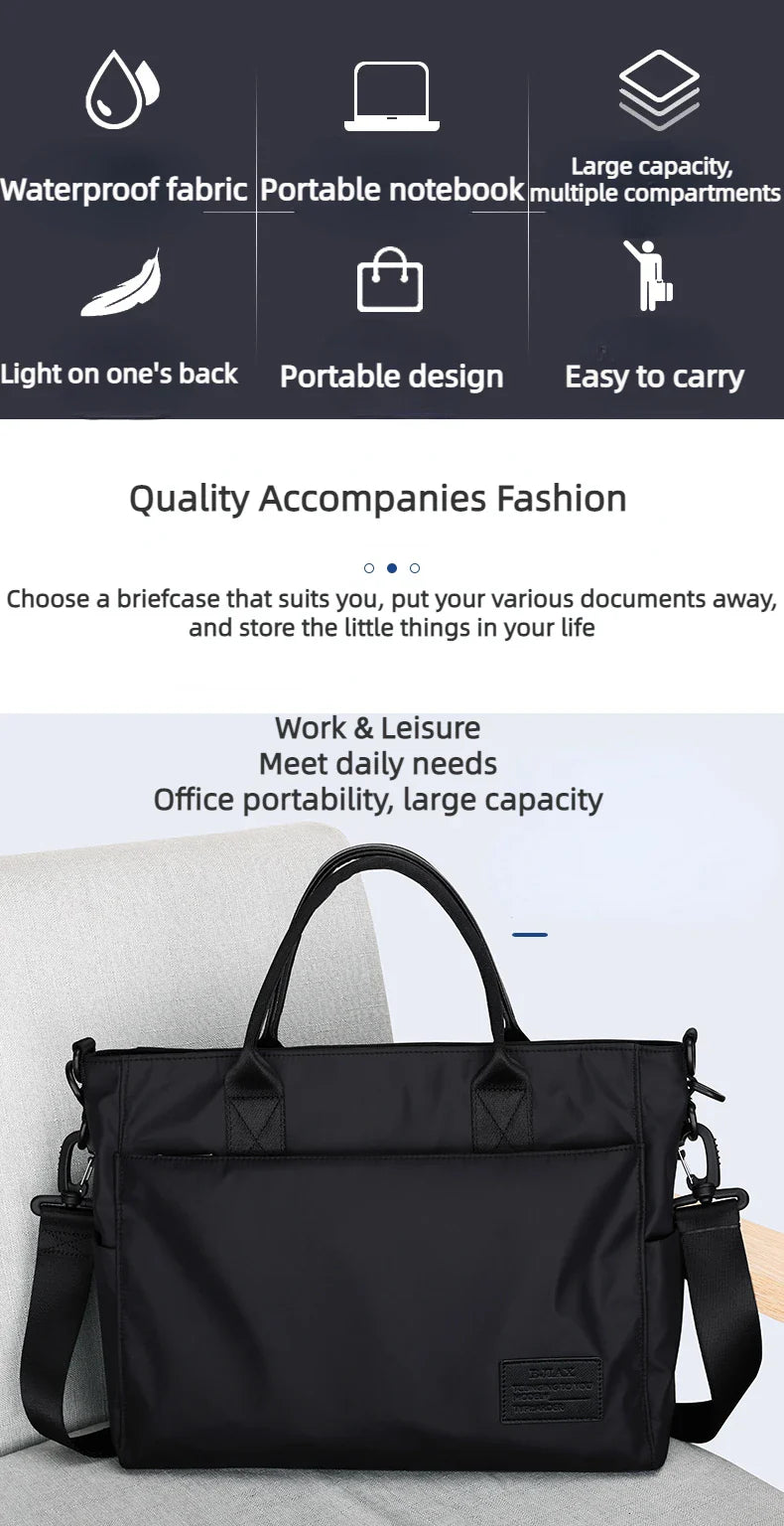 File Bag Carrying Briefcase Men's Business Bag Lawyer Office Computer Bag Horizontal Shoulder Crossbody Bag Men Bag
