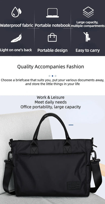 File Bag Carrying Briefcase Men's Business Bag Lawyer Office Computer Bag Horizontal Shoulder Crossbody Bag Men Bag