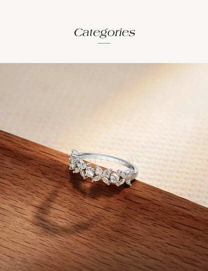 S925 Sterling Silver White Gold Moissanite Rings Flower Design For Women Butterfly Engagement Ring Jewelry High quality