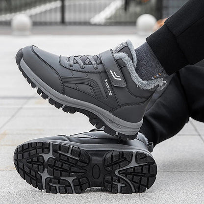 Winter Boots for Men New Waterproof PU Leather Warm Snow Ankle Boots Outdoor Warm plush Non-slip Work High-top Casual Shoes