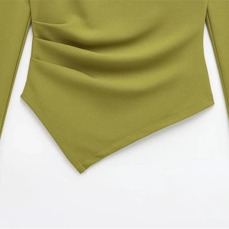 Women's Sexy Elegant Tops 2025 Spring Long Sleeve Pullovers Fashion Casual Y2k White Black Red Green Tops For Female