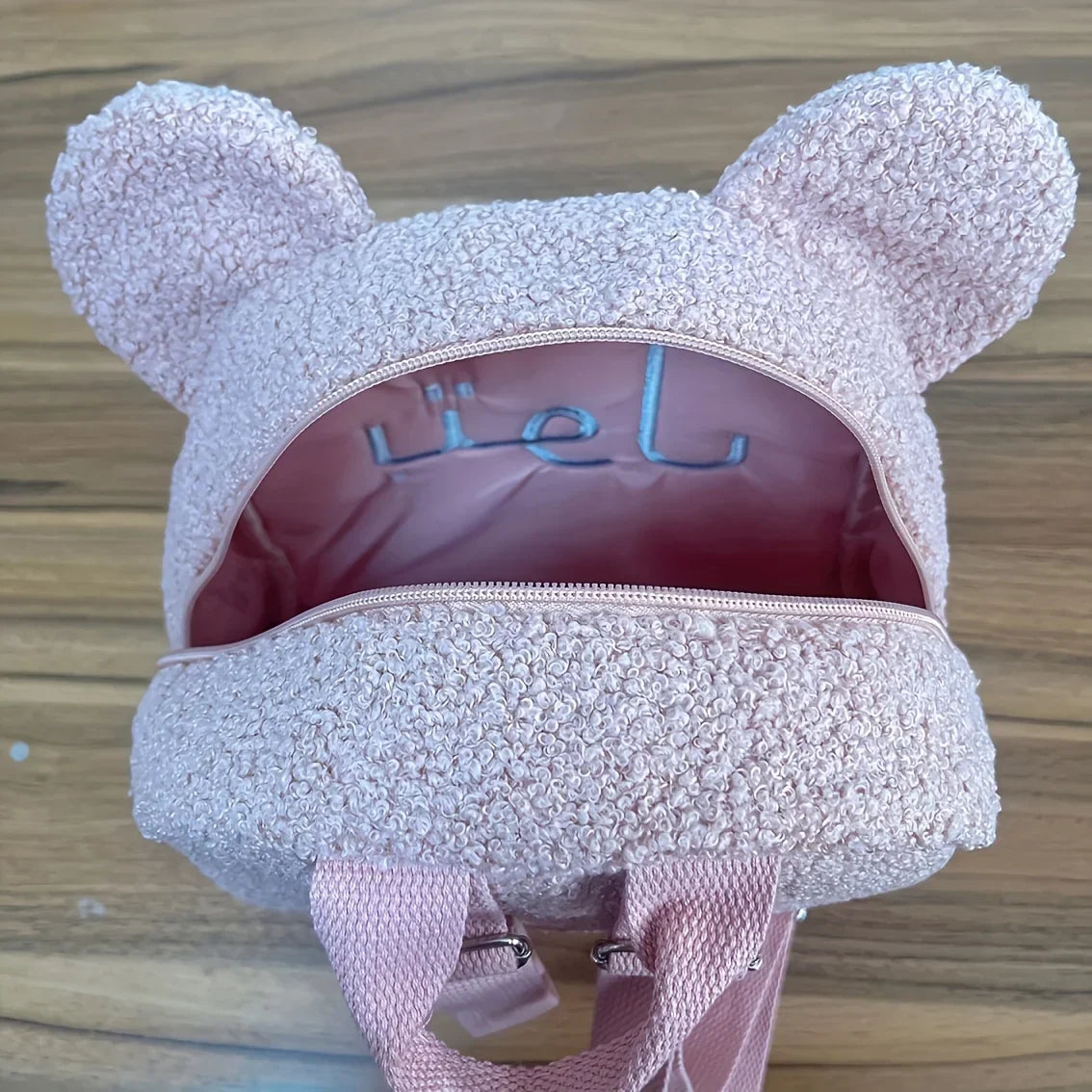 Cute Bear Plush Backpack Embroidered Name Autumn Winter Kids Outdoor Shoulder Bags Custom Personalized Children's Gift Bags
