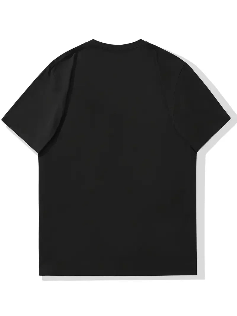 Men's summer 100% pure cotton fashionable casual loose sports yin-yang tree pattern print round neck short sleeved T-shirt top