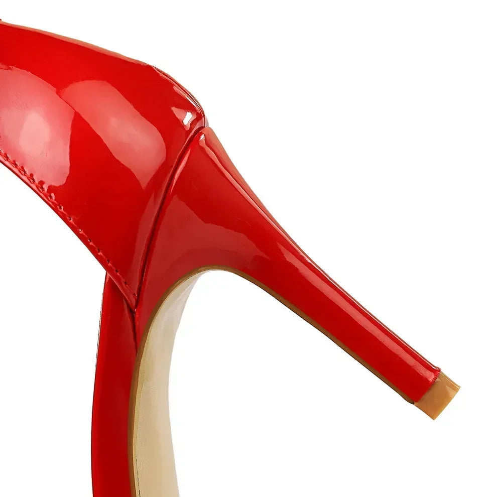 Women Gladiator Stiletto Classic Ankle Strap Holiday Beach Sandals Lady Fashion Suede 8cm 11cm High Heels Sexy Red Brown Sandles