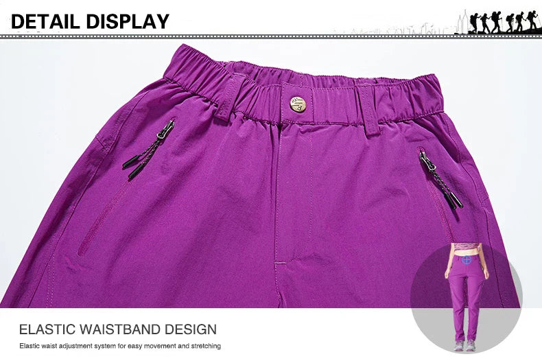 Women Hiking Pants Camping Trekking Running Climbing Mountain Trousers Lightweight Quick Dry Waterproof Summer Pants