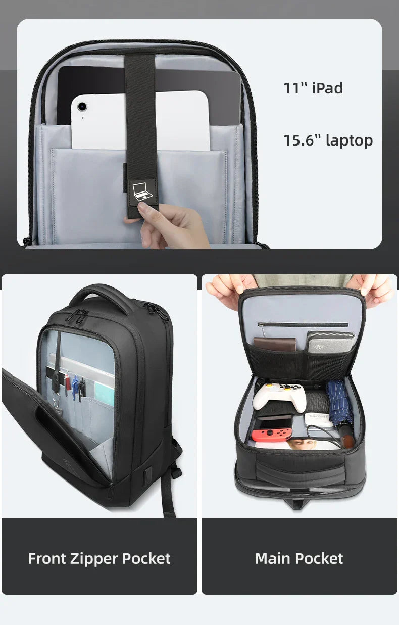 Men's Designer Laptop Bag Waterproof School Bags for College Boys Male Business Sports Travel Backpack Men With USB Charging