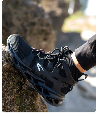 New Breathable Men Boots Anti-smash Work Sneakers Safety Shoes With Steel Toe Cap Indestructible Work Boots Hiking Shoes