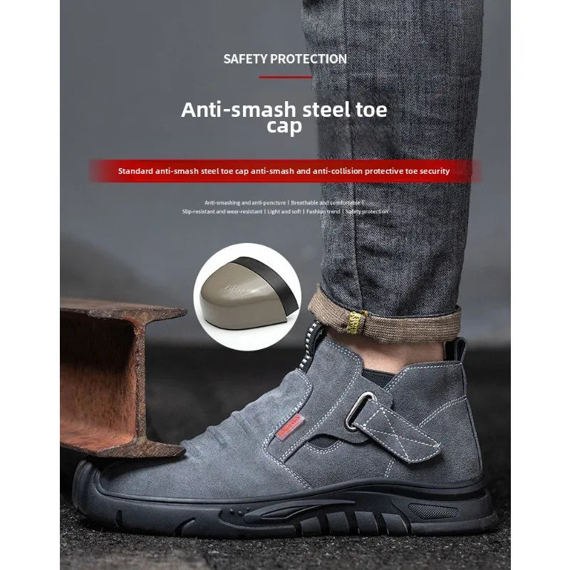 Labor protection shoes with steel toe caps, anti smashing and anti stabbing welding shoes, anti slip and wear-resistant shoes
