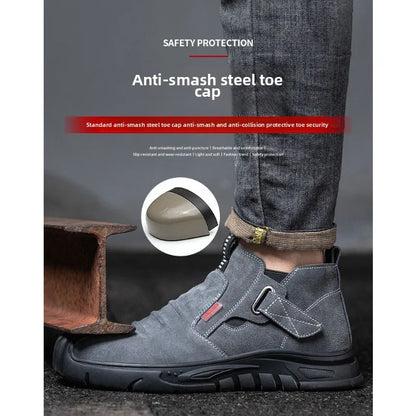 Labor protection shoes with steel toe caps, anti smashing and anti stabbing welding shoes, anti slip and wear-resistant shoes