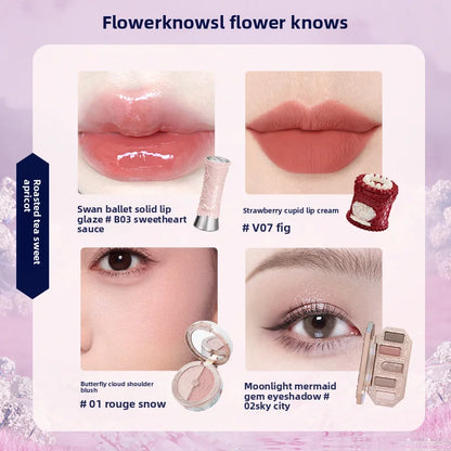 Gift Box Makeup Set Little Angel Full Box Lip Glaze Blusher Shell Jewelry Flower Know Birthday Gift Kit