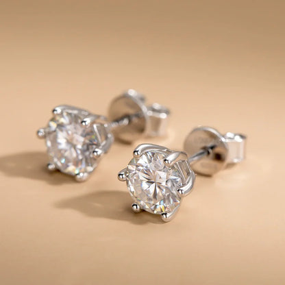 Moissanite Stud Earrings D Color 0.5-2 Carat 925 Sterling Silver Gold Plated Moissanite Earrings For Women Wedding Party