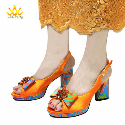 Coffee Color INS Hot Sale New Arrivals 2024 Italian Design Shoes Matching Bag Set Super High Heels Pumps for Garden Party