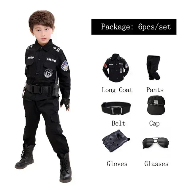 Nieuwe Kinderen Jongens Meisjes Grappige Politieagent Kostuums Kinderen Politie Uniform Cosplay Kleding Pak Halloween Party