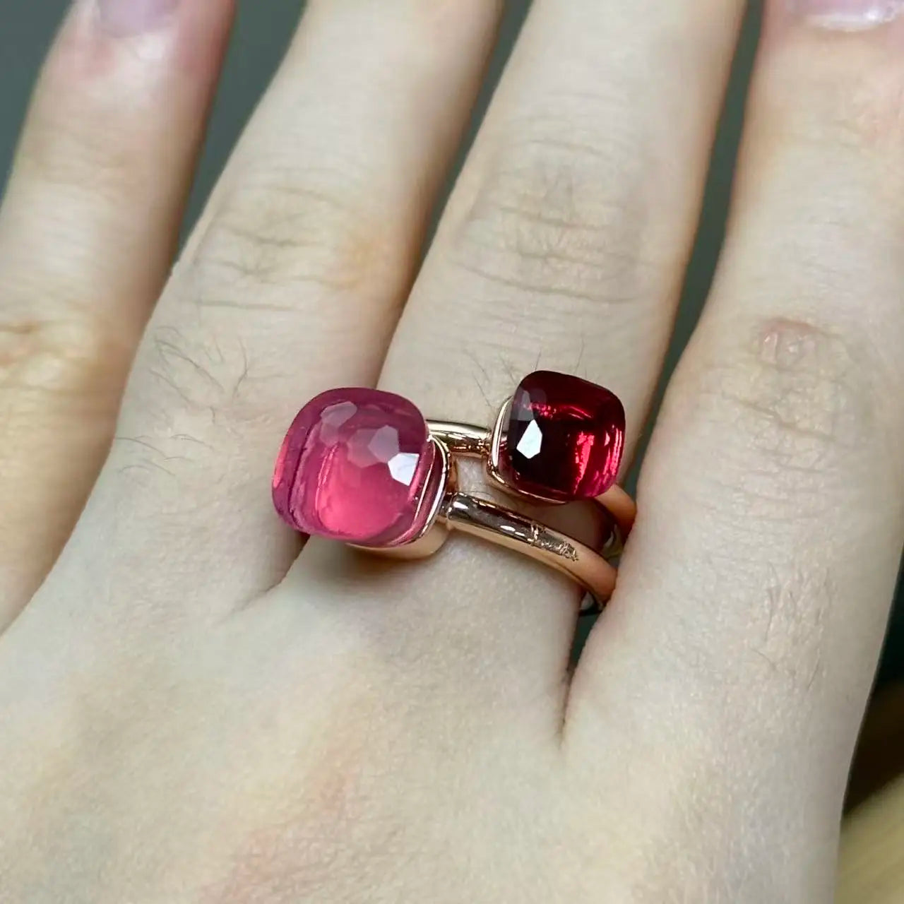 Classic and Petite Ring Set for Women Colorful Cyrstal Fashion Jewelry Gift Vanlentine's Day