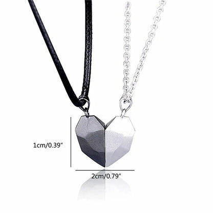 Good Simple Quality Couple Pendant Necklace Electrocardiogram,Magnetic Heart,Pendant Splicing Necklace Valentine's Day Gift