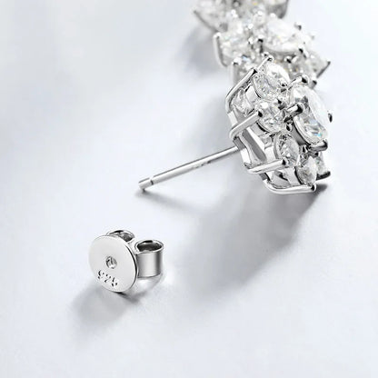 Luxury Sunflower 2.8-5.8cttw Full D Color Moissanite Drop Earrings for Women S925 GRA Certified Diamond Tassel Earring Gift