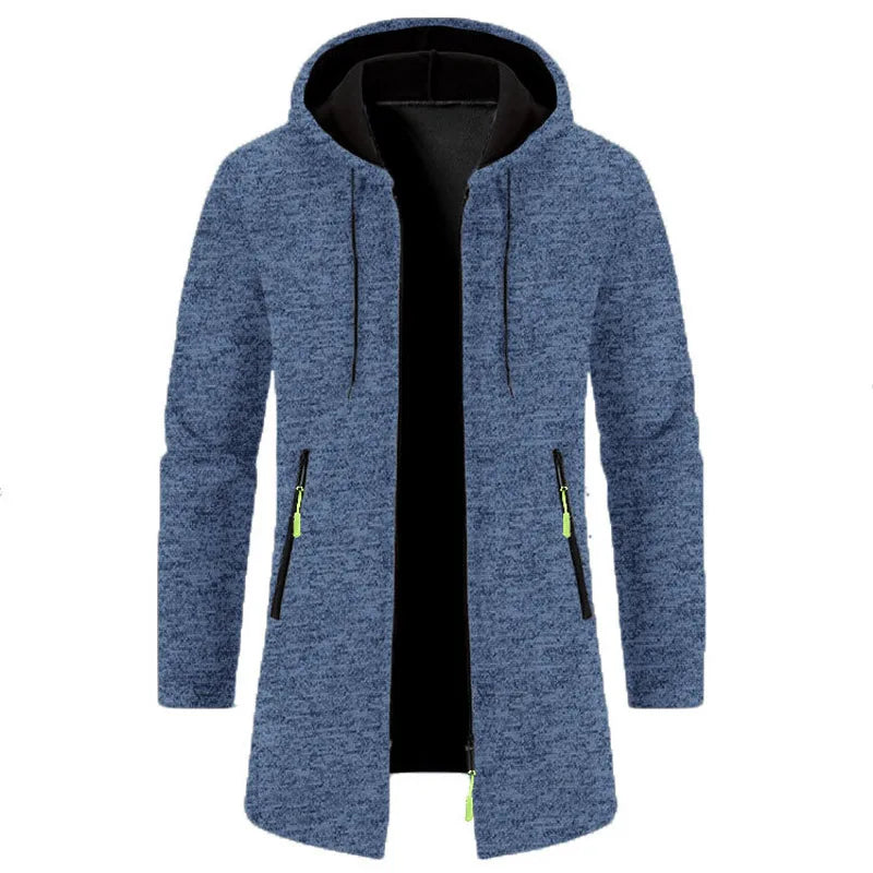 Men's Hoodies SpringAutumn CasualSolid Hooded Zip-Up Sweatshirts LongSleeve Knit Hoodie Men Sweatshirt Streetwear Hoody Cardigan