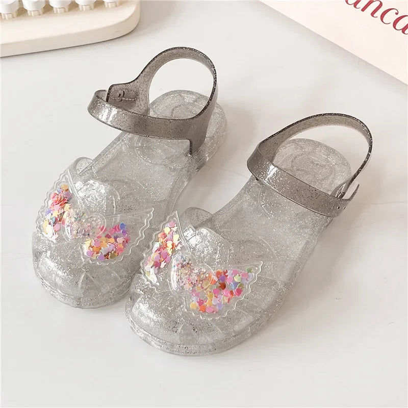2025 New Summer Children's Sandals Little Princess Shoes Girls Sandals Baby Jelly Shoes Girls Beach Shoes