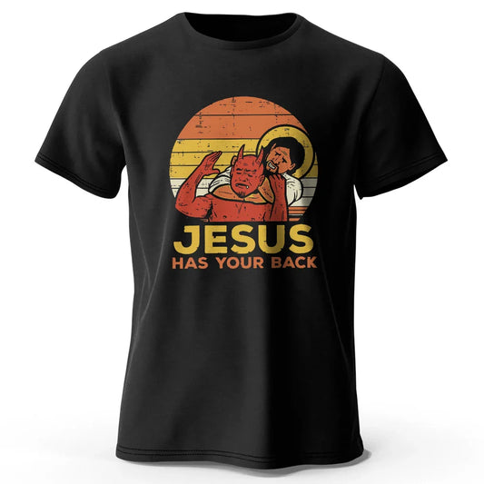 Funny Jesus Printed 100% Cotton T-Shirt, Soft & Breathable Round Neck Short Sleeve Tee, Unisex Quirky & Humorous Style