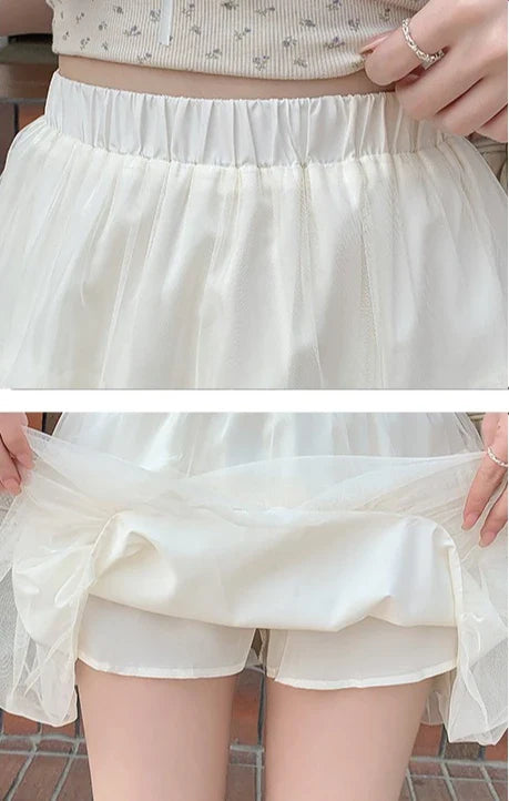 Women Summer 2026 A-Line Mini Skirt Pleated Puffy Short Skirt Korean Fashion Style Flower Bud Skirt Sweet Streetwear Y2k