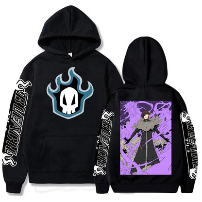 Japan Anime Cartoon Manga Peripherals Hoodies Bleach Print Pullovers Long Sleeve Harajuku Fashion Fleece Warm Casual Sweatshirt