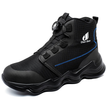 Men Safety Shoes Steel Toe Boots High Top Work Shoes Wear-resisting Slip Resistant Work Shoes Indestructible Breathable Sneakers