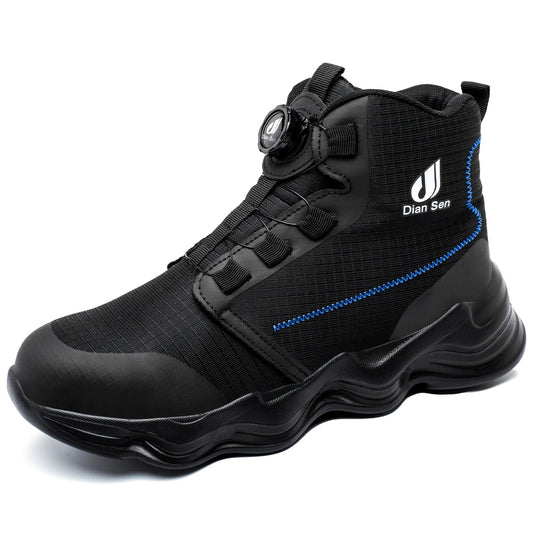 Men Safety Shoes Steel Toe Boots High Top Work Shoes Wear-resisting Slip Resistant Work Shoes Indestructible Breathable Sneakers