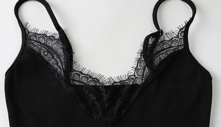 Women's Mini Dress Straps Patchwork Lace Sheath Sleepwear Sleeveless Nightgown Camisole Basic Female Vestidos Slim