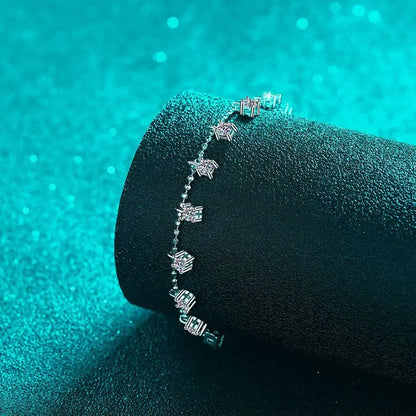 1.3/3.9cttw D Color Moissanite Tassel Bracelet for Women Full Diamond Tennis Bracelet 100% S925 Sterling Silver Chain GRA