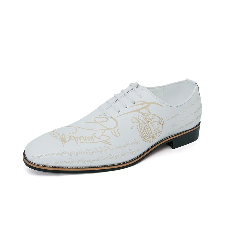 White Elegant Men Dress Shoes Leather Oxford Shoes Man Business Formal Shoes Design Social Shoes Male apatos para hombre