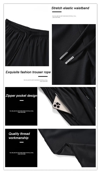 Running Pants Reflective Quick Dry Summer Jogging Trousers Men Gym Thin Cool Male Fishing Hiking Sports Long Pants Breathable