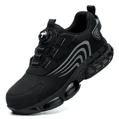 Rotary button New safety shoes Men's anti-smash anti-puncture work shoes Fashion men's sneakers Safety boots