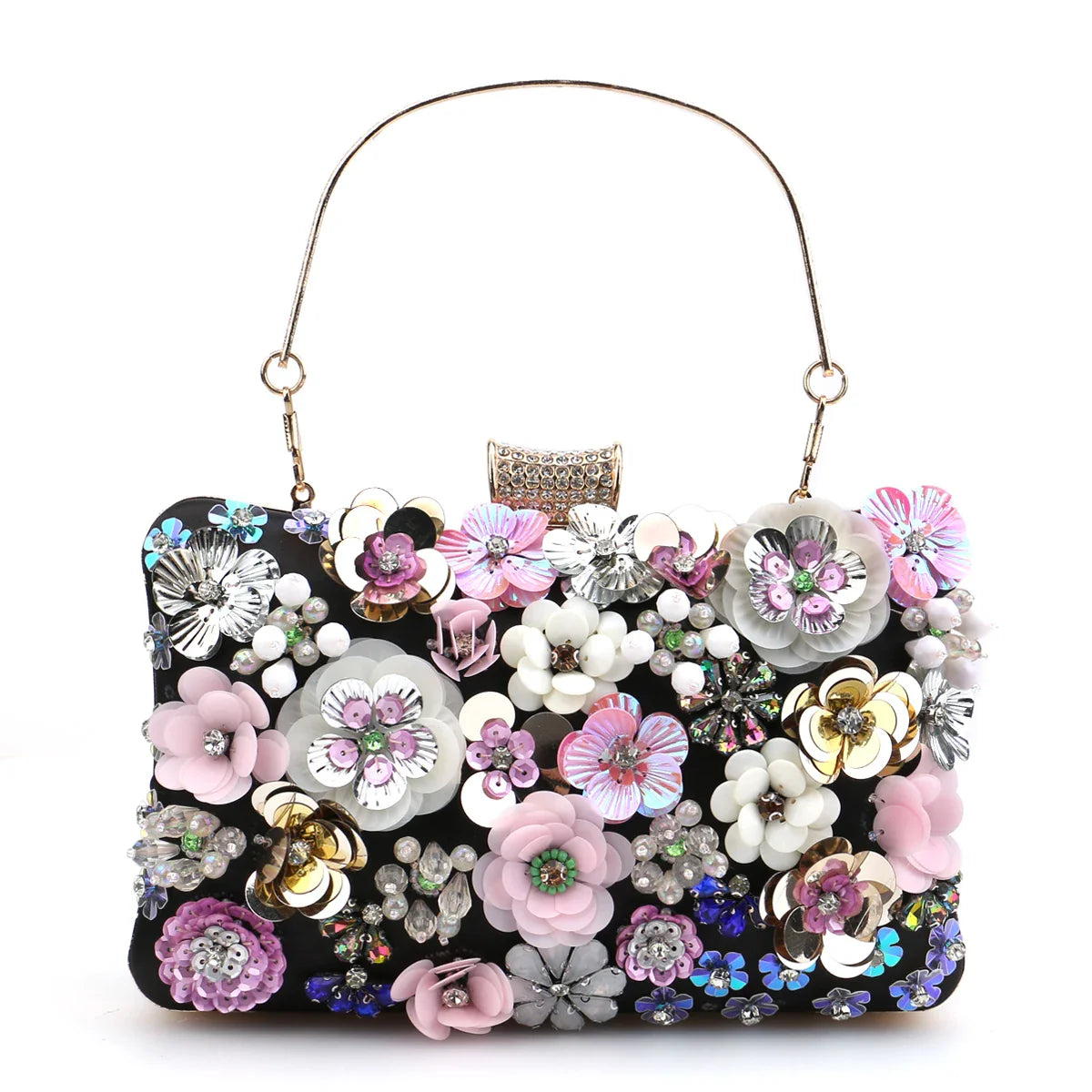 Fashion Women Bags Flower Diamonds Embroidery Small Clutch Luxury Lady Handbags Evening Bags New Arrival Chain Shoulder Purse