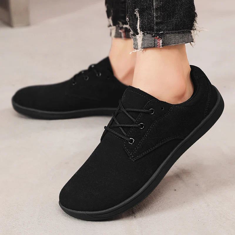 Men's Sneakers With Wide Toe Nose Feet Minimalist Cow Suede Leather Upper Casual Man Shoes Footwear For Woman
