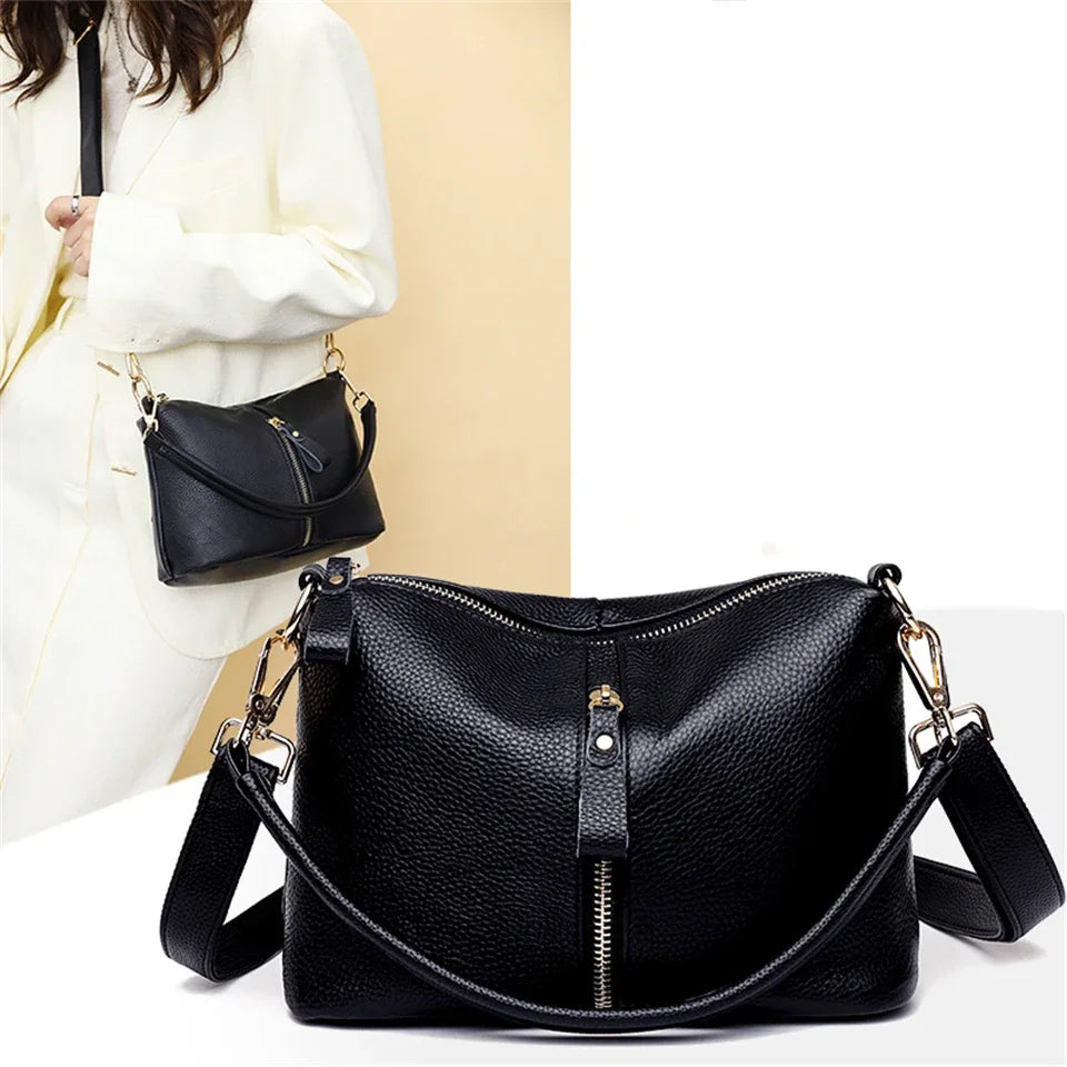 High Quality Genuine Leather Women Tote Bag Luxury Soft Cowhide Ladies Shoulder Crossbody Bags 2024 Fashion Female Messenger Sac