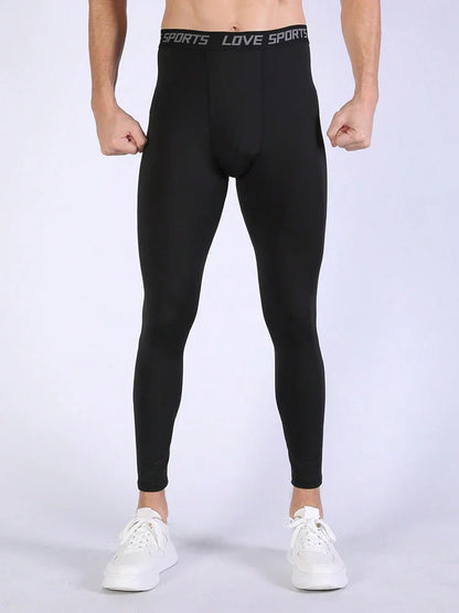 Men's high-stretch sports fitness tights running tights quick-drying breathable cool and dry compression pants