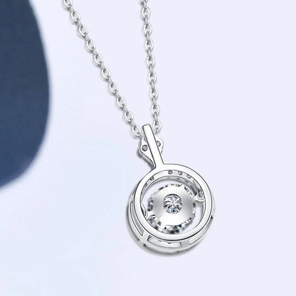 Real Moissanite Jewelry Set 925 Sterling Silver Sparking Beating Heart Diamond Pendants Necklace Hoop Earrings For Women Gift